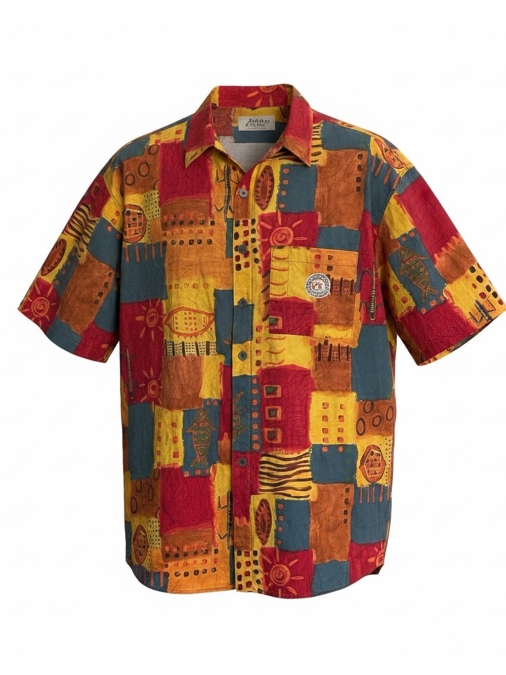 The Territory Ahead Vintage Abstract Print Button Up Camp Shirt Mens XL